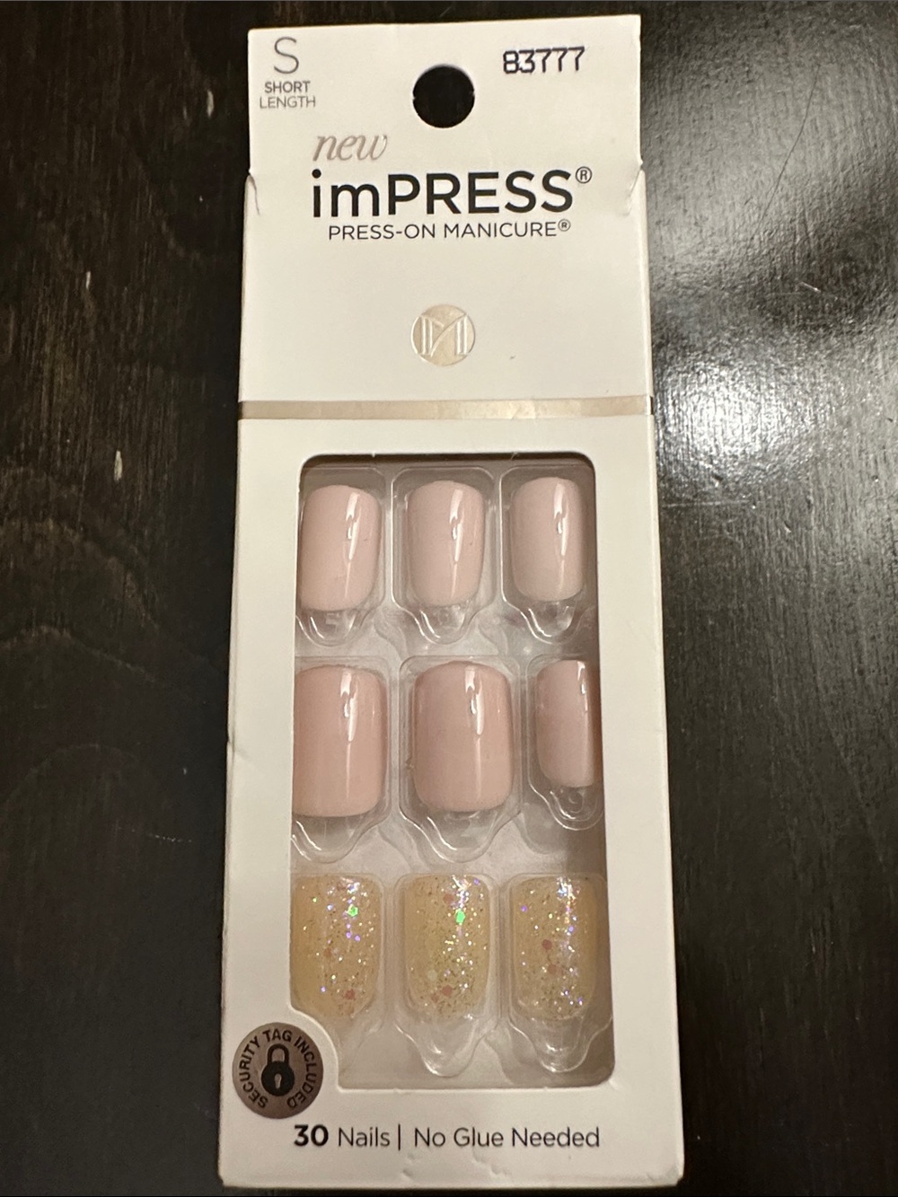 imPRESS Nude Pink & Gold Glitter Press-On Nails
